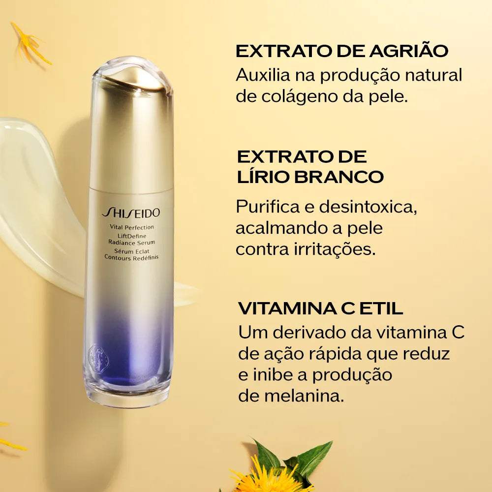Shiseido Vital Perfection LiftDefine Radiance Serum - Sérum Facial Firmeza e Efeito Lifting (40ml)